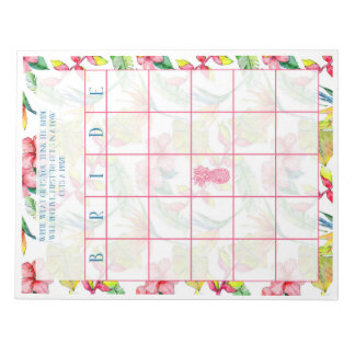 Tropical Bridal Shower Bingo Notepad