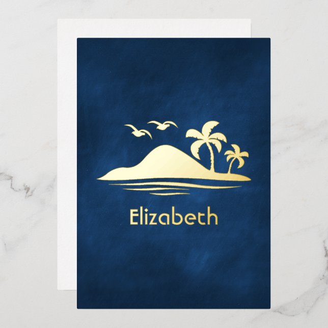 Tropical Bridal Shower Foil Invitation (Front/Back)