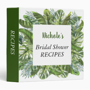 Tropical Bridal Shower Frame Greenery Recipes Binder