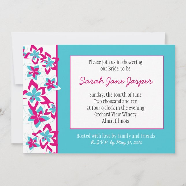 Tropical Bridal Shower invitation (Front)