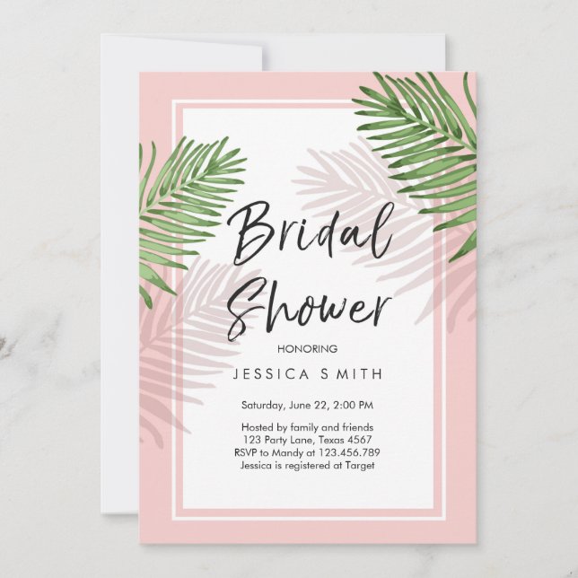 Tropical Bridal Shower Invitation Hawaii (Devant)