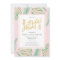 Tropical Bridal Shower Invitations in Pink & Gold