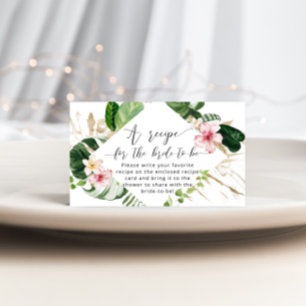 Tropical bridal shower recipe enclosure card