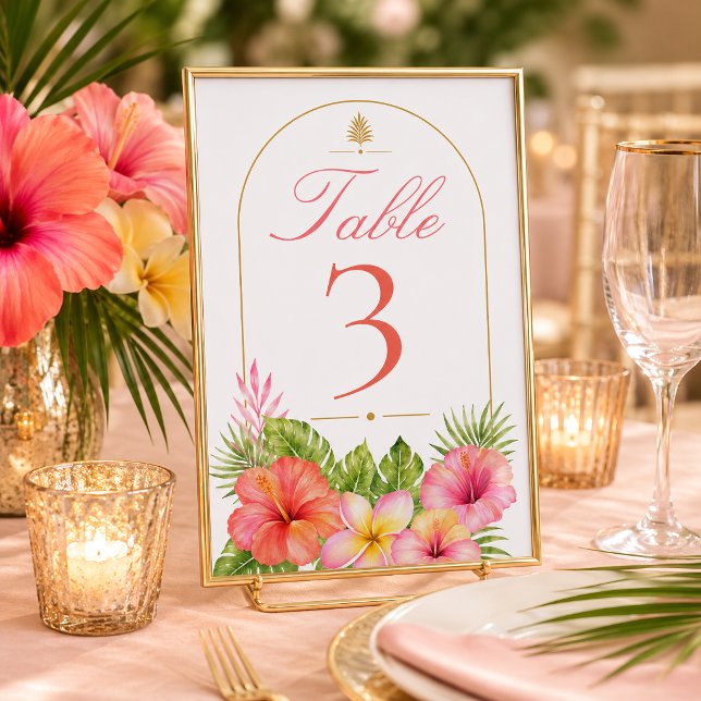 Tropical Bridal Shower Table Number (Creator Uploaded)