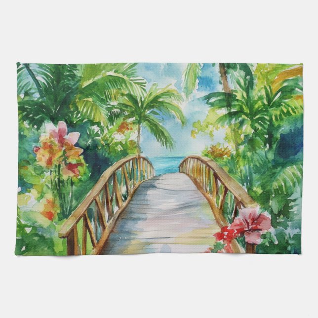 Tropical Bridge Kitchen Towel (Horizontal)