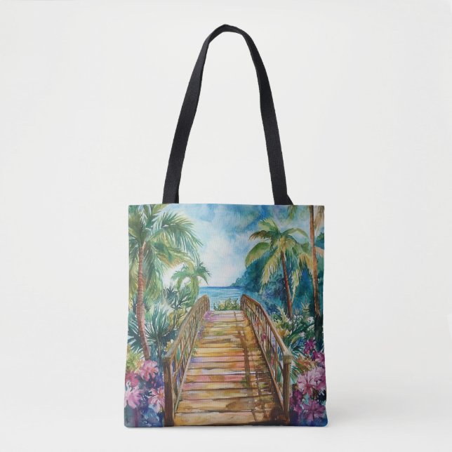 Tropical Bridge Tote Bag (Front)