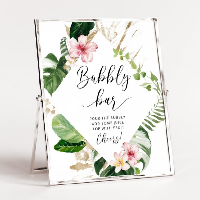 Tropical bubbly bar bridal shower sign (Creator Uploaded)