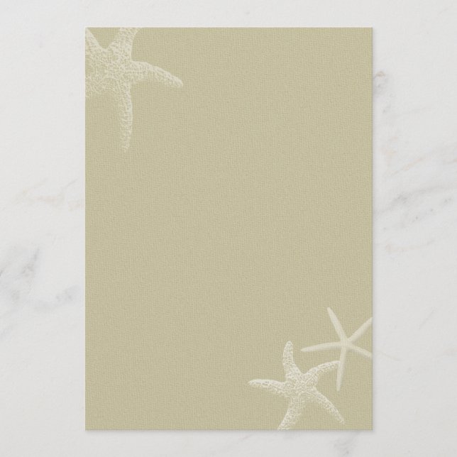 Tropical Burlap Starfish Mariage du programme de v (Devant)