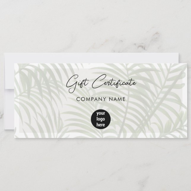 Tropical Business Logo Gift Certificate Voucher (Back)