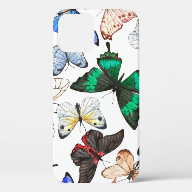 Tropical butterflies: colourful watercolor pattern Case-Mate iPhone case (Back)