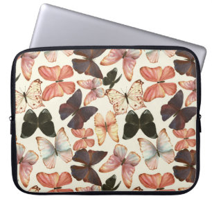 Tropical Butterflies: Watercolor Seamless Pattern. Laptop Sleeve