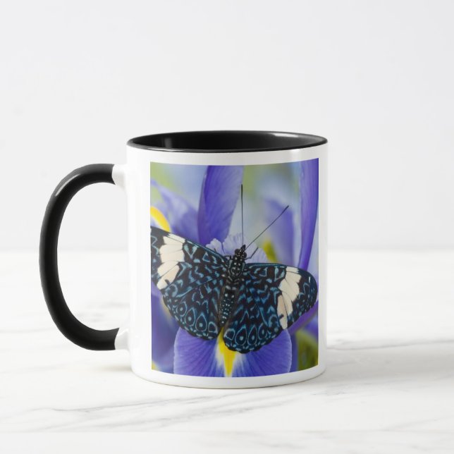 Tropical Butterfly Purple Iris Mug (Left)
