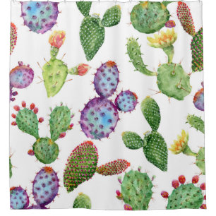 Tropical Cactus: Watercolor Seamless Pattern