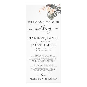 Tropical Calla Lily Minimalist Wedding Program