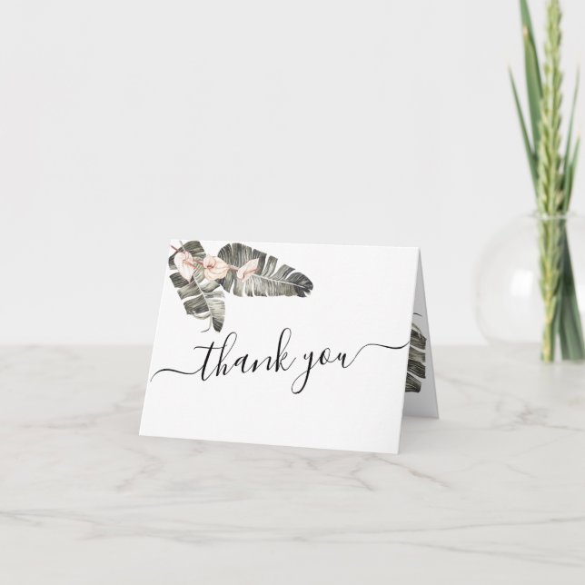 Tropical Calla Lily Wedding Thank you Card (Front)