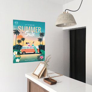 Tropical Camping Summer Sale Business Ads Poster