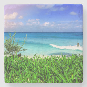 Tropical Cancun Mexico Beach Sea Paradise Stone Coaster