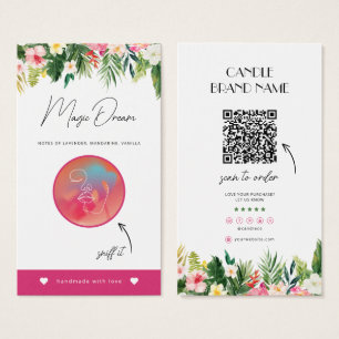 Tropical Candle Scent Card, Candle Samples Insert