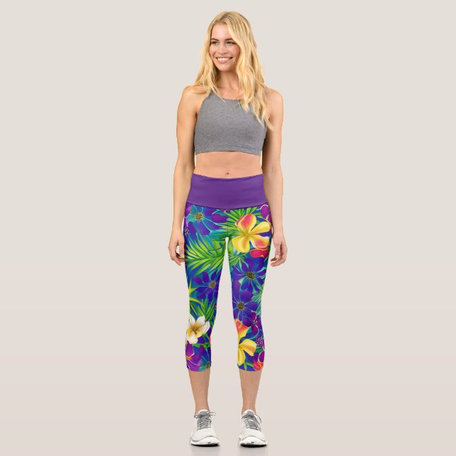 Tropical Capri Leggings (Front)