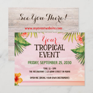 Tropical Caribbean Beach Sunset Event Postcard
