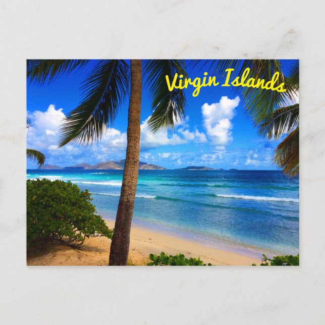 Tropical Caribbean British Virgin Islands Beach Postcard (Front)