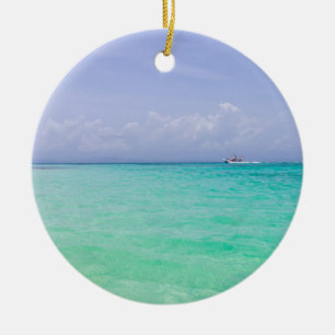Tropical Caribbean Christmas Ceramic Ornament