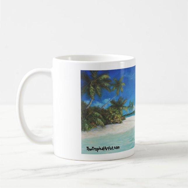 Tropical Caribbean Island Beach Coffee Mug (Left)