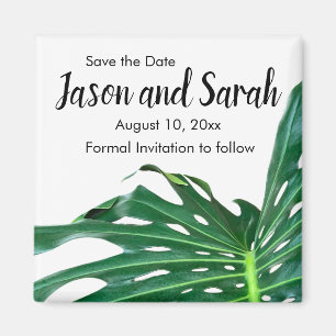 Tropical Caribbean palm leaf, Island design Magnet