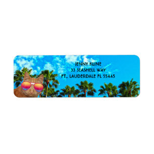 TROPICAL CAT PALMIERS Retour Adresse Étiquettes
