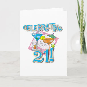 Tropical Celebrating 21 Card