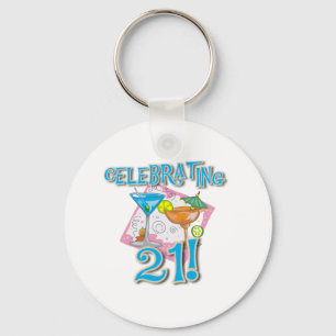 Tropical Celebrating 21 Keychain