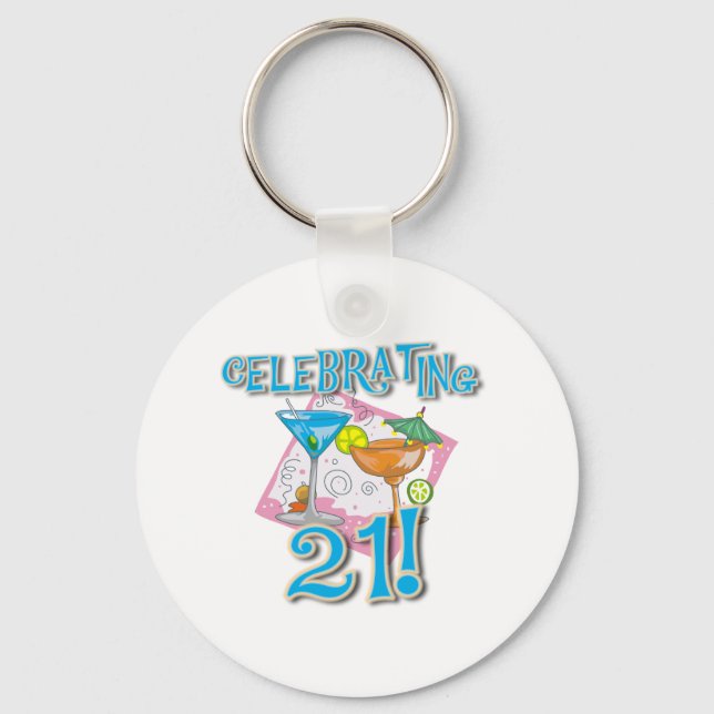 Tropical Celebrating 21 Keychain (Front)