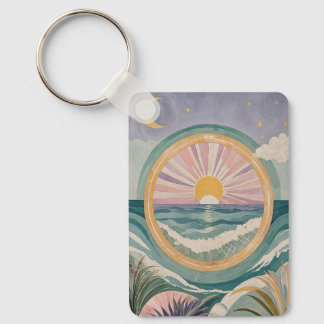 Tropical Celestial Shore Keychain