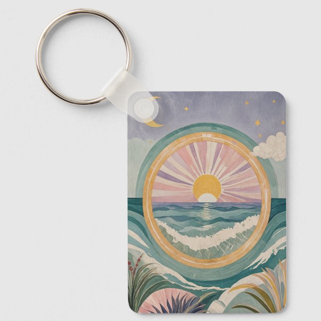 Tropical Celestial Shore Keychain (Front)
