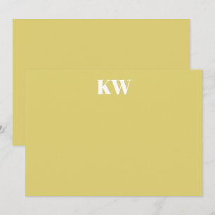 Tropical Chartreuse Monogram Initials Personalized Thank You Card