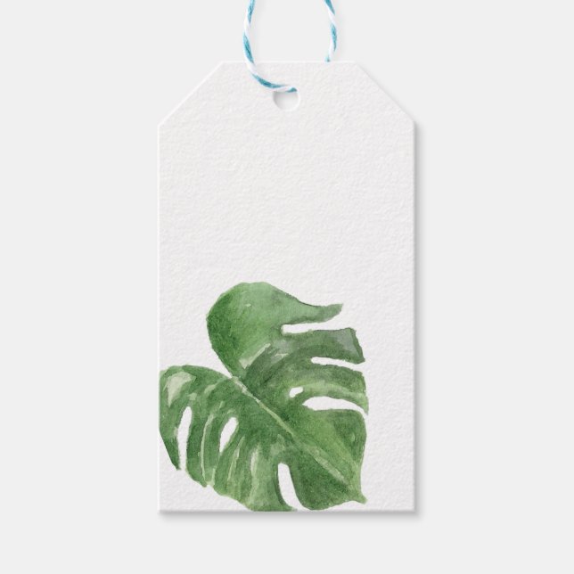 Tropical Cheese Plant Leaf Gift Tag (Front)