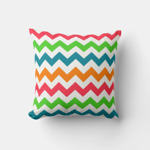 Tropical Chevron ZigZag Striped Pillow