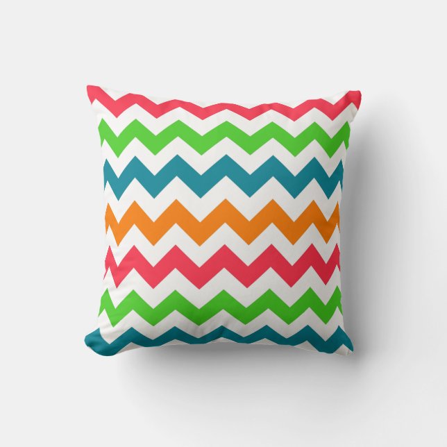 Tropical Chevron ZigZag Striped Pillow (Front)