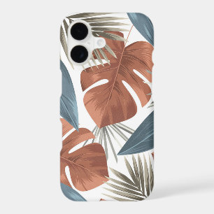 Tropical Chic Bronze Teal Modern Floral Pattern