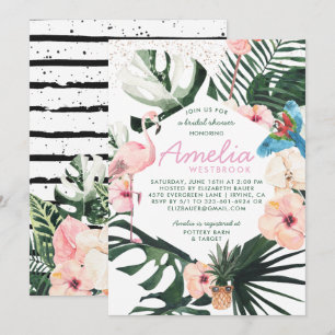 Tropical Chic   Invitation de Baby Shower Floral d