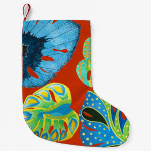Tropical Chic: Seamless Leafy Pattern. Small Christmas Stocking