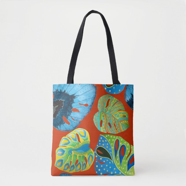 Tropical Chic: Seamless Leafy Pattern. Tote Bag (Front)