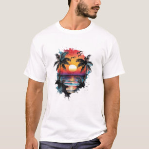 Tropical Chic Summer   Graphic Vacation Sun T-Shirt