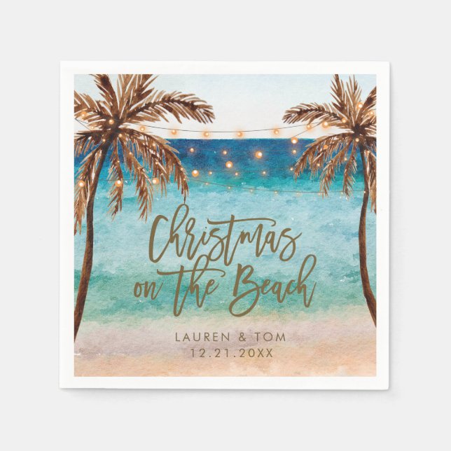 tropical christmas at the beach party napkins (Front)