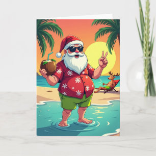 Tropical Christmas Beach Card
