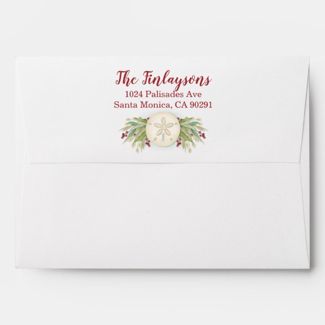 Tropical Christmas Beach Envelope (Back (Top Flap))