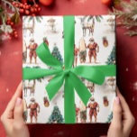 Tropical Christmas Beach Santa Claus Wrapping Paper<br><div class="desc">It may be personalized by clicking the customize button and changing the background colour, adding a name, initials or your favourite words. Contact me at colorflowcreations@gmail.com if you with to have this design on another product. Purchase my original abstract acrylic painting for sale at www.etsy.com/shop/colorflowart. See more of my creations...</div>