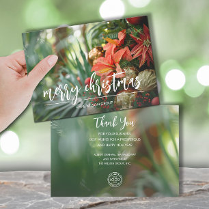 Tropical Christmas Business Logo Holiday Card