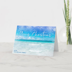 TROPICAL CHRISTMAS CARD   Florida Ocean Beach