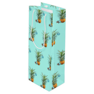 Tropical Christmas Decorated Pineapple pattern Wine Gift Bag